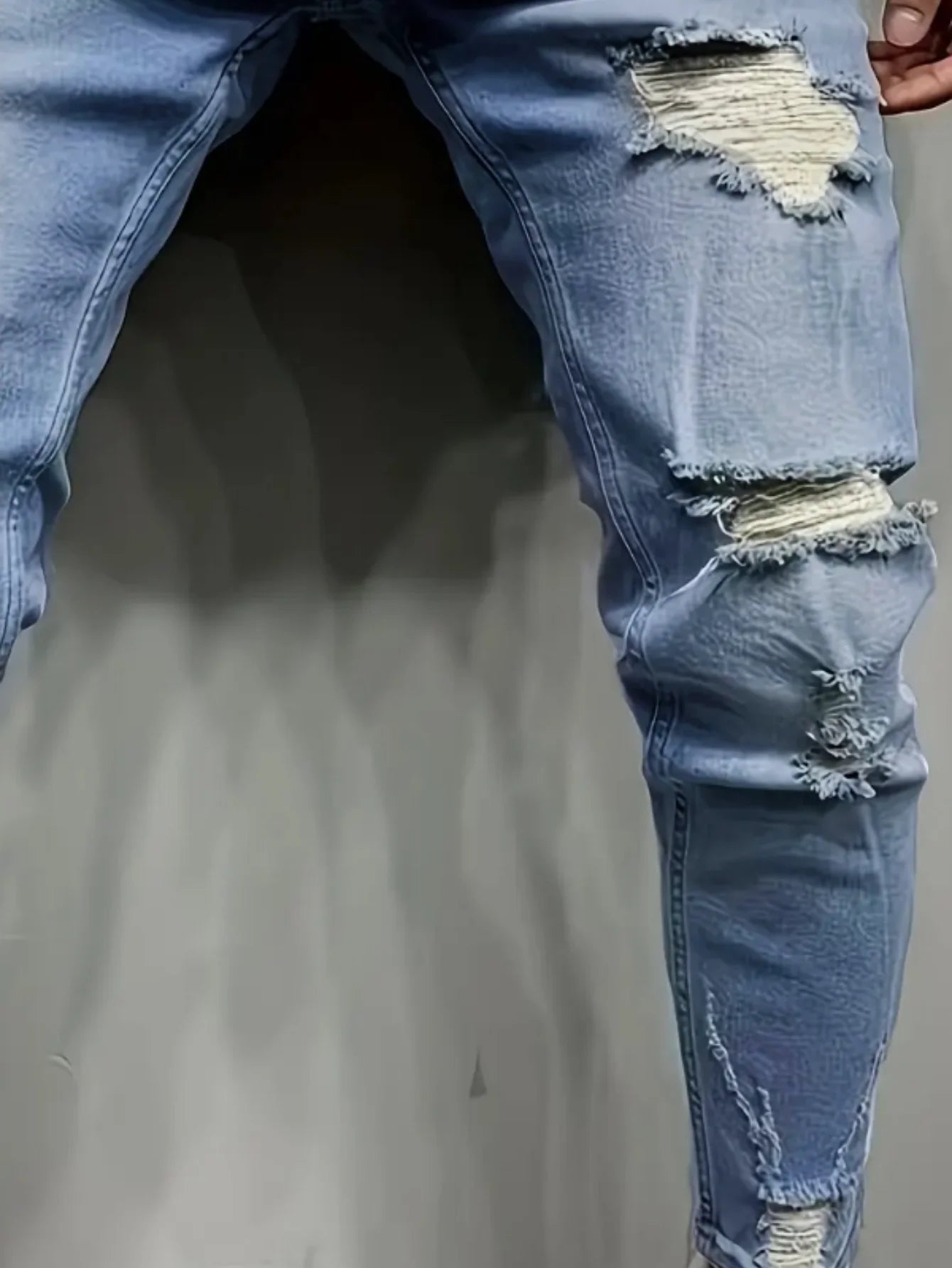 Men's Slim-Fit Stretch Jeans - All-Season Casual Five-Pocket Light Blue | Effortless Comfort for Fall Layers