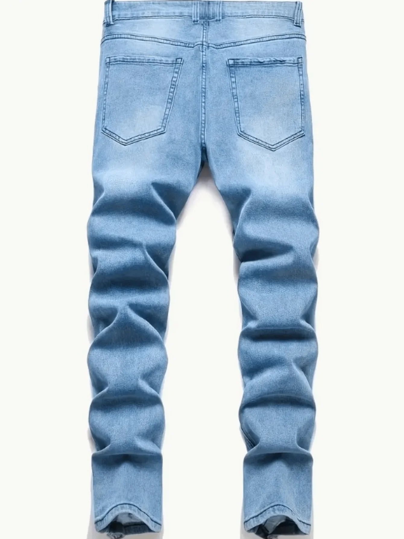 Men's Slim-Fit Stretch Jeans - All-Season Casual Five-Pocket Light Blue | Effortless Comfort for Fall Layers