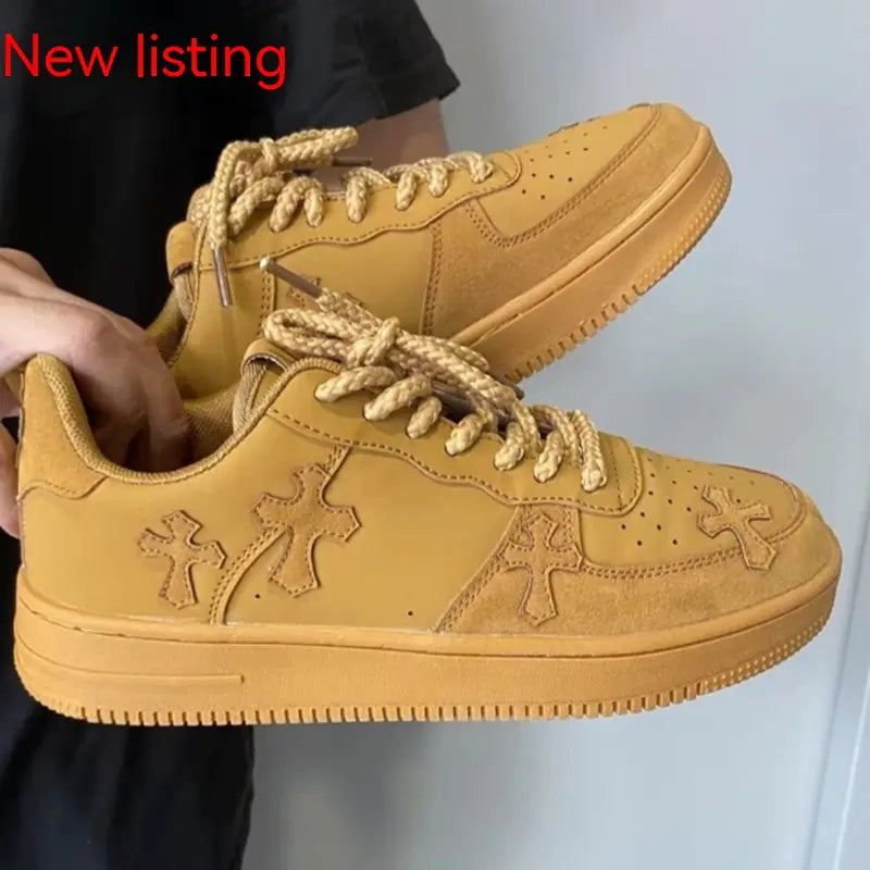 Wheat Retro Platform Sneakers