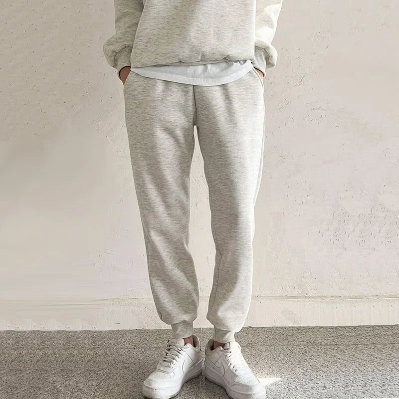 Women's Casual Fleece Tracksuit Set with Letter Print