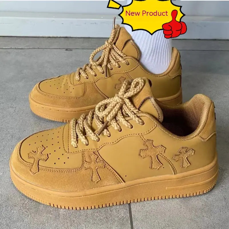 Wheat Retro Platform Sneakers