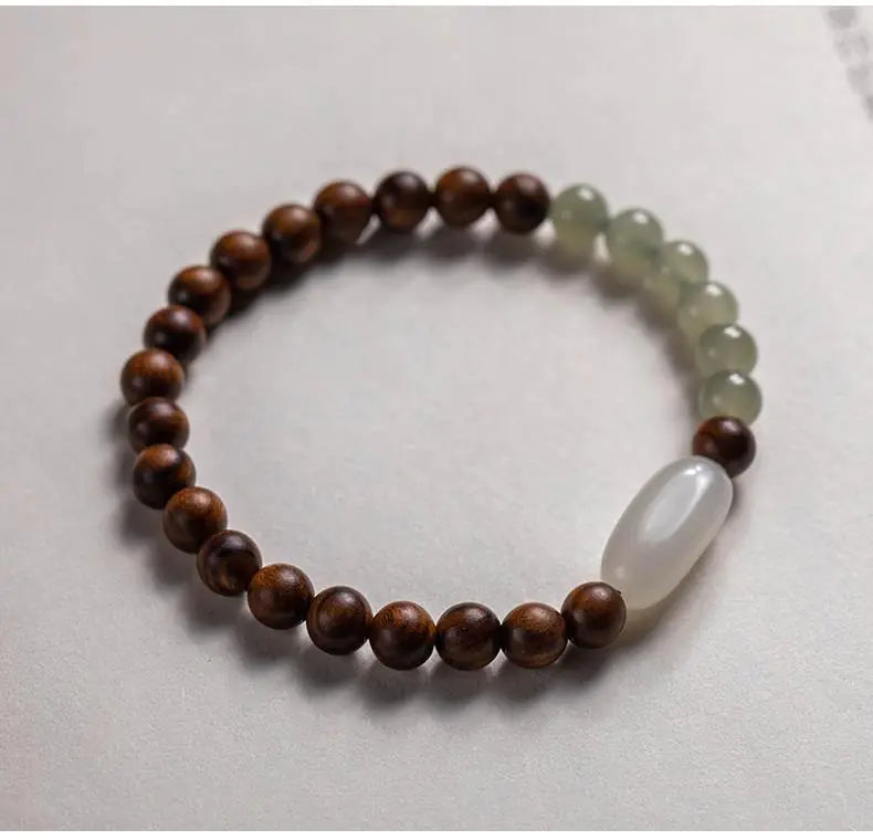 Nanmu Hand String Hetian Jade Bracelet for All