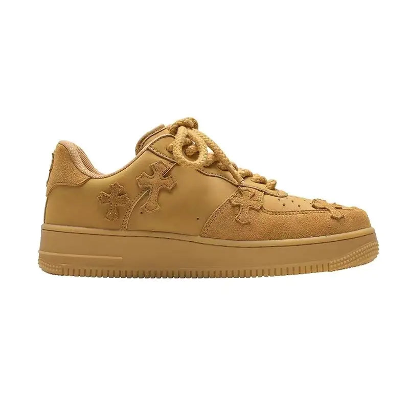 Wheat Retro Platform Sneakers