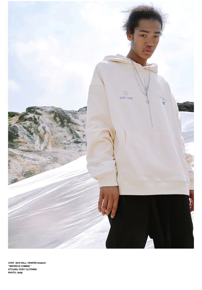 Butterfly Print Couple Hoodie with Drawstring