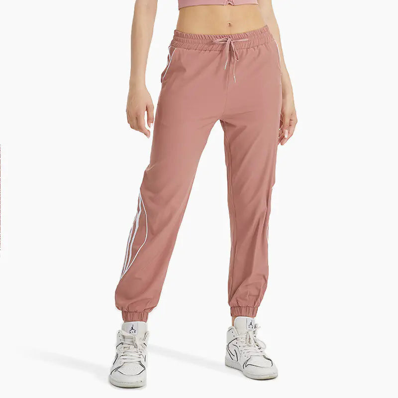 High-Waisted Loose Running Sports Pants - Stretchy & Quick-Dry
