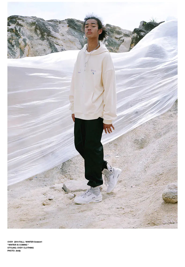 Butterfly Print Couple Hoodie with Drawstring