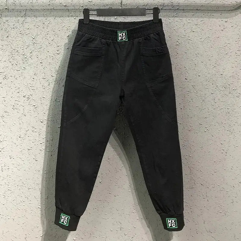 High-Waisted Cropped Casual Jeans