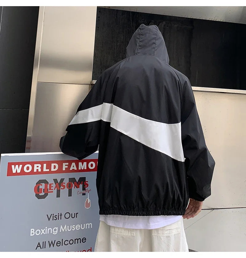 Men's Spring summer New Lightweight Jacket Hooded Outdoor  Hiking Climbing Jacket student windproof and sunscreen Thin jacket