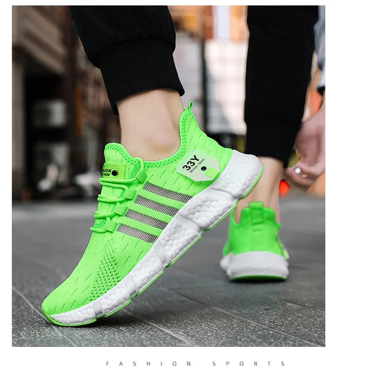 Breathable Mesh Men Shoes Trendy Lightweight Walking Flats Plus Size Male Tennis Sneakers Outdoor Running Fitness Shoes 2024