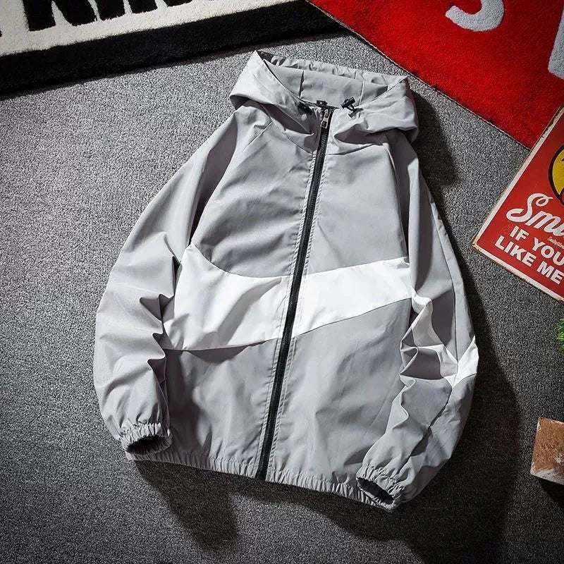 Men's Spring summer New Lightweight Jacket Hooded Outdoor  Hiking Climbing Jacket student windproof and sunscreen Thin jacket