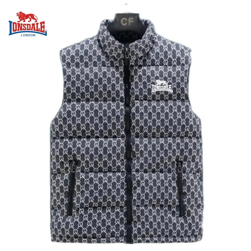 Men's Embroidered Warm Vest Vest for Autumn and Winter, New Luxurious and Fashionable Casual Outdoor Windproof Sleeveless Jacket