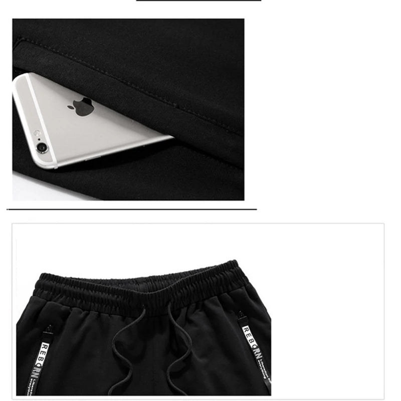 Autumn and winter men's fashion set, a two-piece set of long-sleeved zipper hooded pocket jacket and drawstring trousers