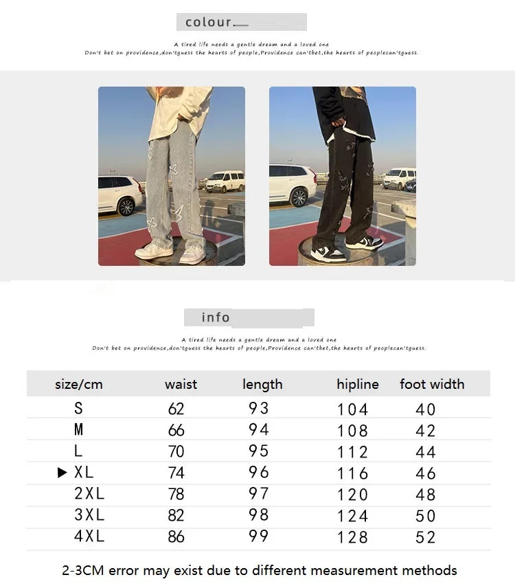 High Street Loose Casual Pants Men's Jeans Denim For women Men Same Paragraph Y2k baggy pants baggy jeans cargo pants men