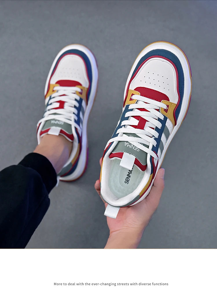 SENMA Men's Shoes 2025 Trendy Color Blocking Versatile Sports Shoes Luxury Men's Sneakers Tennis Shoes Men's Park Street Sneaker