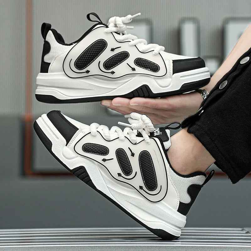 Sneakers for Men Vulcanized Shoes Personalized  Skateboard Trend Casual Street Running  Rebound Anti Slip Outdoor Running Shoes