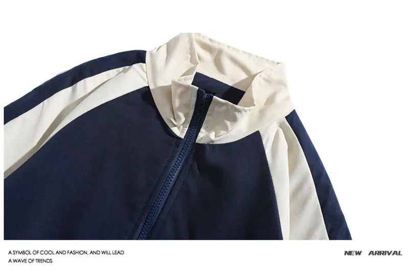 Reflective Striped Jacket 2023 Men Hip Hop Streetwear Coat Zipper Up Jacket Windbreaker Harajuku Thin Coats Sports Black Blue