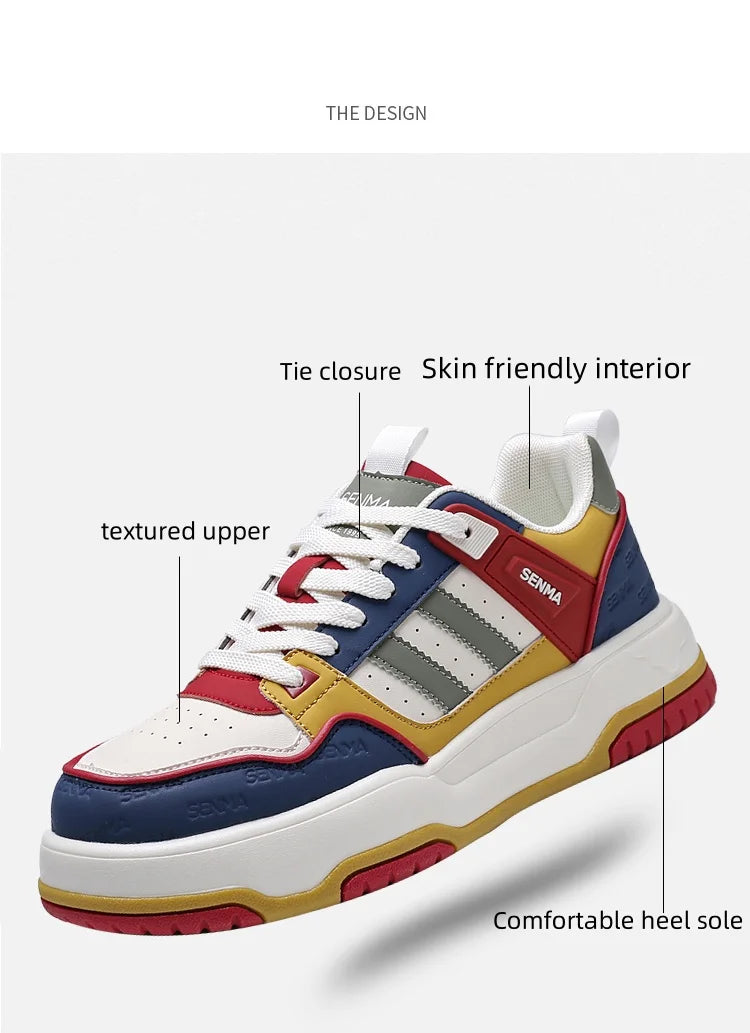 SENMA Men's Shoes 2025 Trendy Color Blocking Versatile Sports Shoes Luxury Men's Sneakers Tennis Shoes Men's Park Street Sneaker