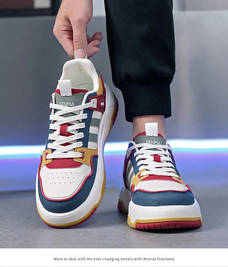 SENMA Men's Shoes 2025 Trendy Color Blocking Versatile Sports Shoes Luxury Men's Sneakers Tennis Shoes Men's Park Street Sneaker