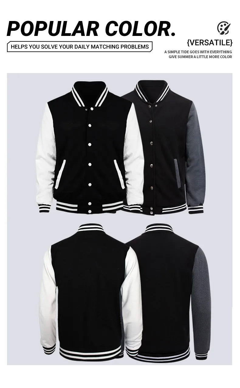 New York Land Of Dreams Capital Of Liberly Baseball Jersey Men Retro Soft Coat Trendy American Jackets Autumn Fleece Men Top