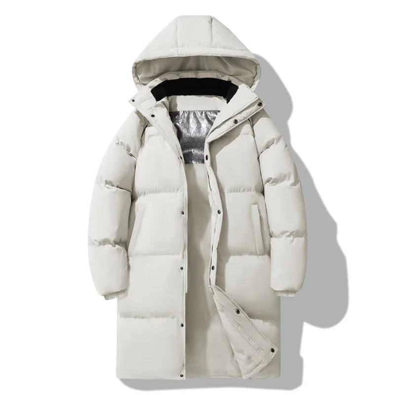 Winter Men's Warm Jacket Fashionable All-match Windproof Warm Down Cotton Coat Unisex Brand Thickened Hooded Parka Ski Clothes