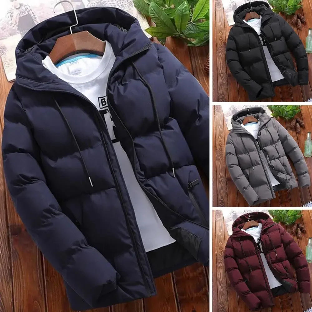Fashion Parkas Men Winter Overcoat Thick Puffer Jacket Men Winter Coat Casual Jacket Warm Hooded Outwear Keep Warm Men Jacket