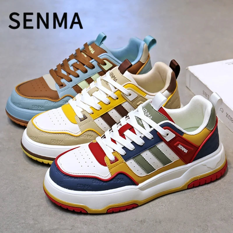SENMA Men's Shoes 2025 Trendy Color Blocking Versatile Sports Shoes Luxury Men's Sneakers Tennis Shoes Men's Park Street Sneaker