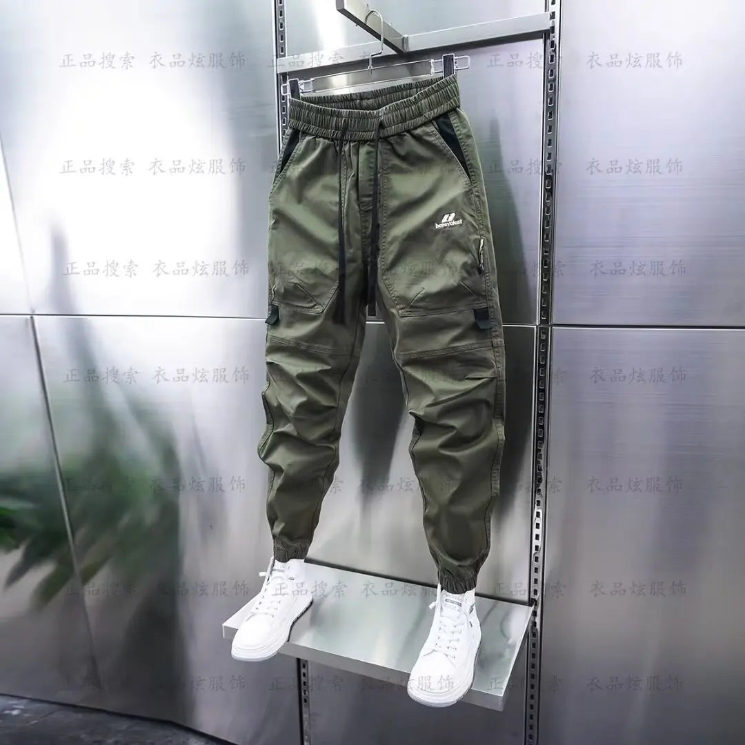 Multi-Pocket Cargo Pants Solid Color Casual Harem Pencil Trousers Outdoor Jogging Sweatpants Luxury Brand Men's Clothing
