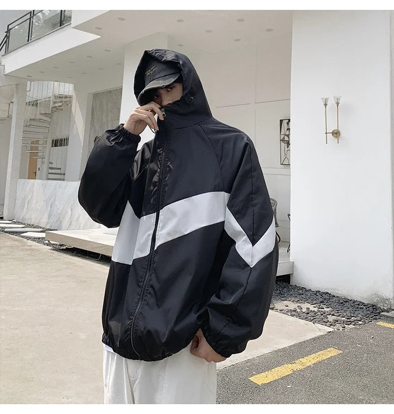 Men's Spring summer New Lightweight Jacket Hooded Outdoor  Hiking Climbing Jacket student windproof and sunscreen Thin jacket