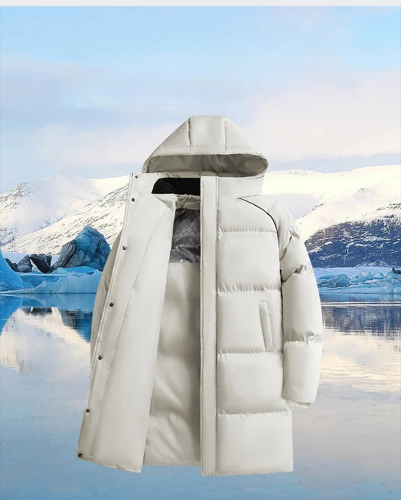 Winter Men's Warm Jacket Fashionable All-match Windproof Warm Down Cotton Coat Unisex Brand Thickened Hooded Parka Ski Clothes