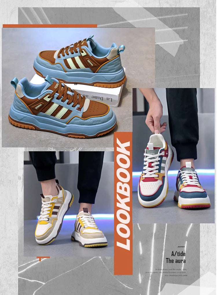 SENMA Men's Shoes 2025 Trendy Color Blocking Versatile Sports Shoes Luxury Men's Sneakers Tennis Shoes Men's Park Street Sneaker