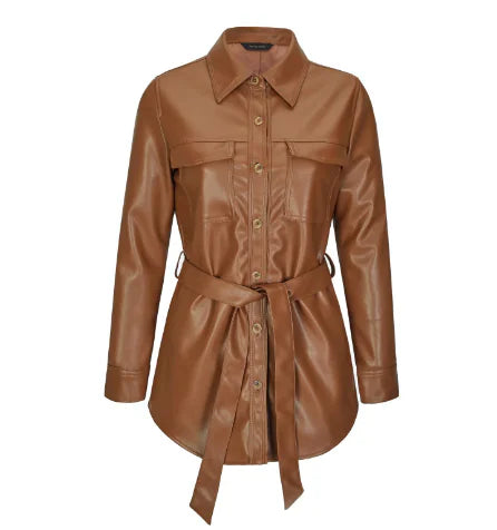 Textured Waist Lapel Street Jacket