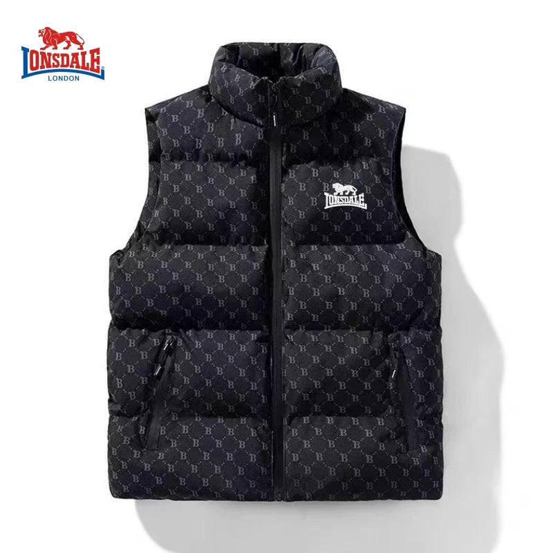 Men's Embroidered Warm Vest Vest for Autumn and Winter, New Luxurious and Fashionable Casual Outdoor Windproof Sleeveless Jacket