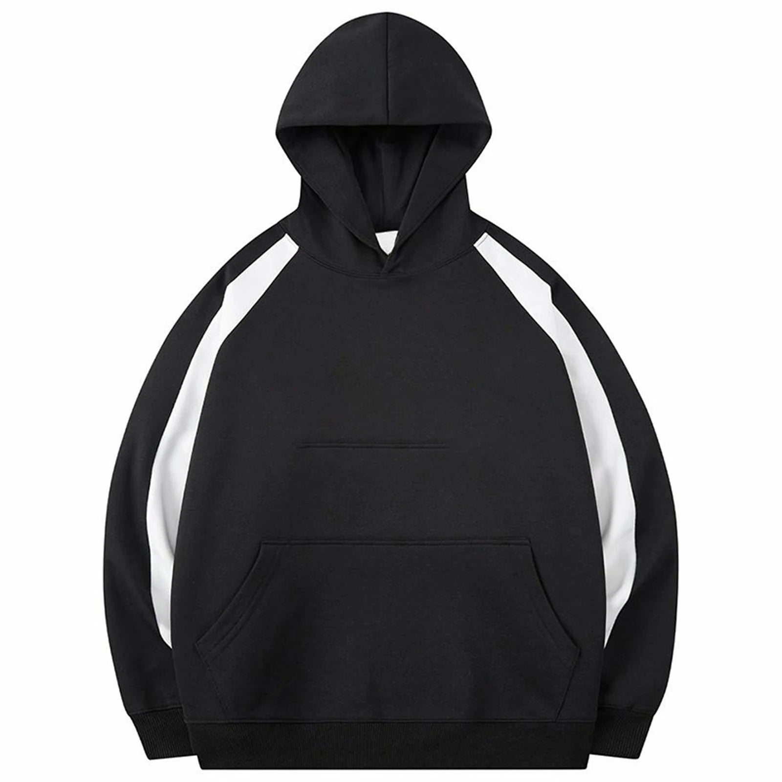 Winter Men'S Fashionable Color Blocked Warm Hoodie Comfortable Breathable And Soft Pullover Sweater For Daily Wear And Vacation