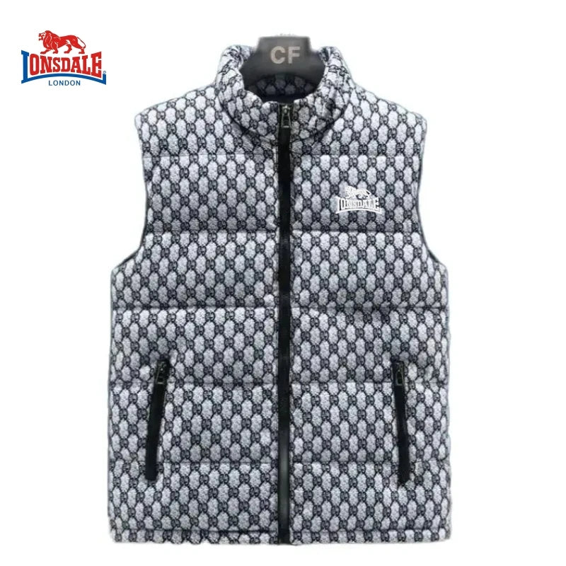 Men's Embroidered Warm Vest Vest for Autumn and Winter, New Luxurious and Fashionable Casual Outdoor Windproof Sleeveless Jacket