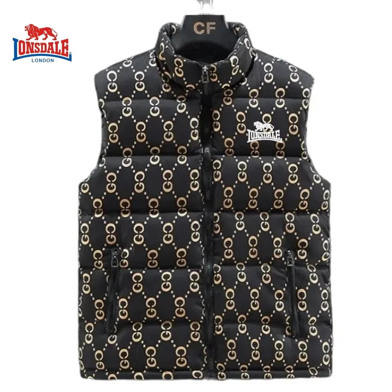 Men's Embroidered Warm Vest Vest for Autumn and Winter, New Luxurious and Fashionable Casual Outdoor Windproof Sleeveless Jacket