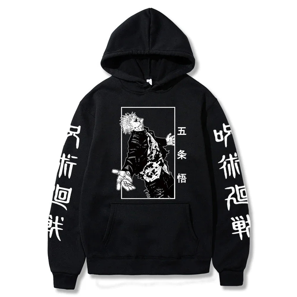 Japan Anime Jujutsu Kaisen Men Women Hoodies Satoru Gojo Loose Sweatshirt Unisex Autumn Warm Casual Streetwear
