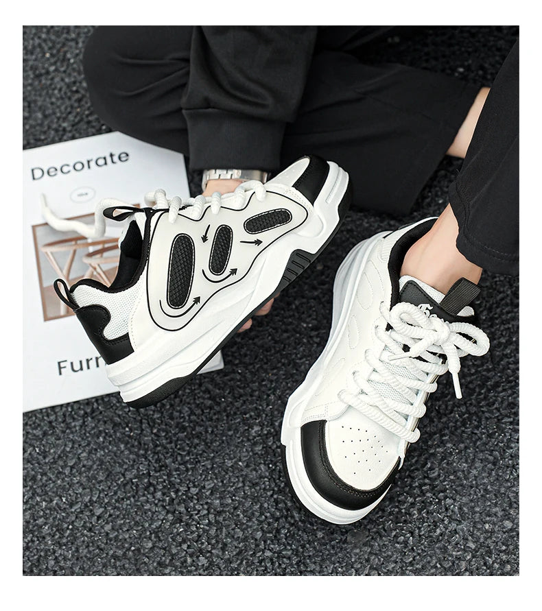 Sneakers for Men Vulcanized Shoes Personalized  Skateboard Trend Casual Street Running  Rebound Anti Slip Outdoor Running Shoes