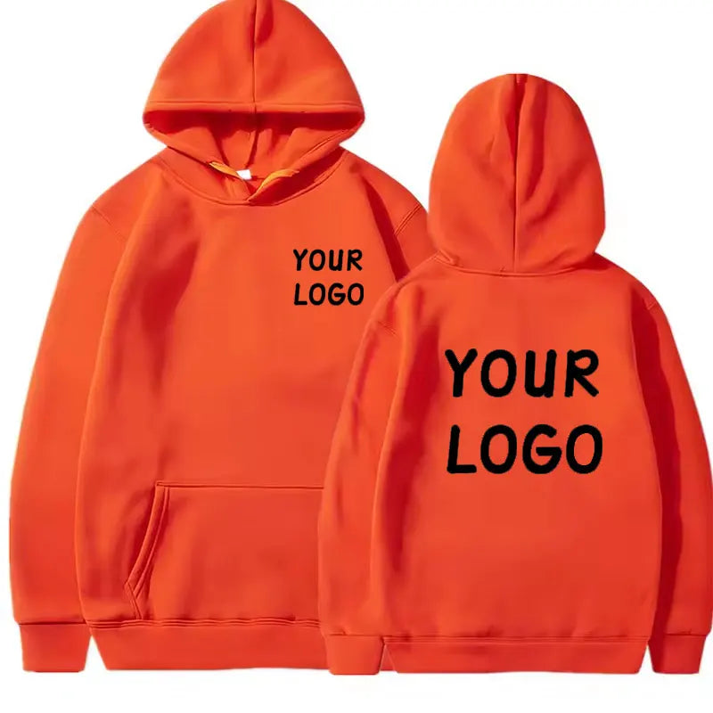 DIY Custom Your Brand LOGO  Men Women Casual Hoodie  Top Solid Color Pullover Street Personality Sweatshirt Custom Gifts
