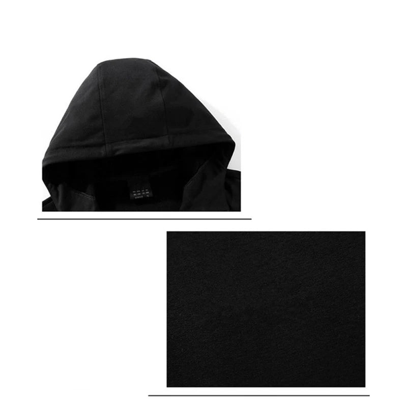 Autumn and winter men's fashion set, a two-piece set of long-sleeved zipper hooded pocket jacket and drawstring trousers