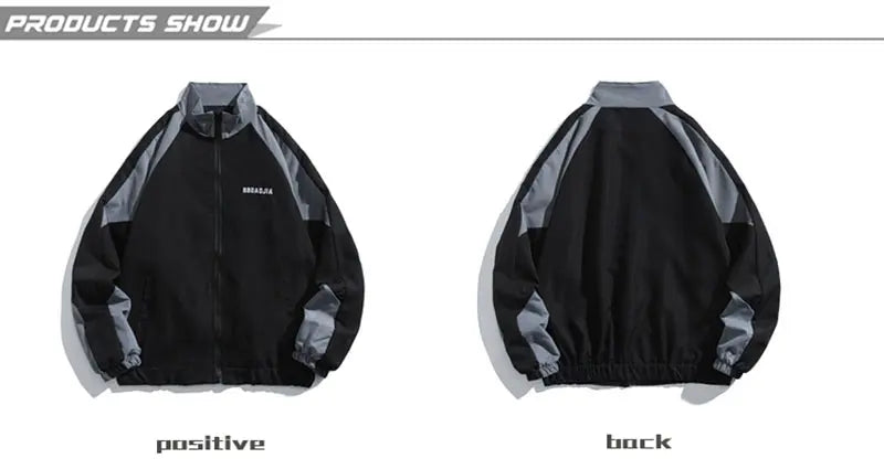 Reflective Striped Jacket 2023 Men Hip Hop Streetwear Coat Zipper Up Jacket Windbreaker Harajuku Thin Coats Sports Black Blue