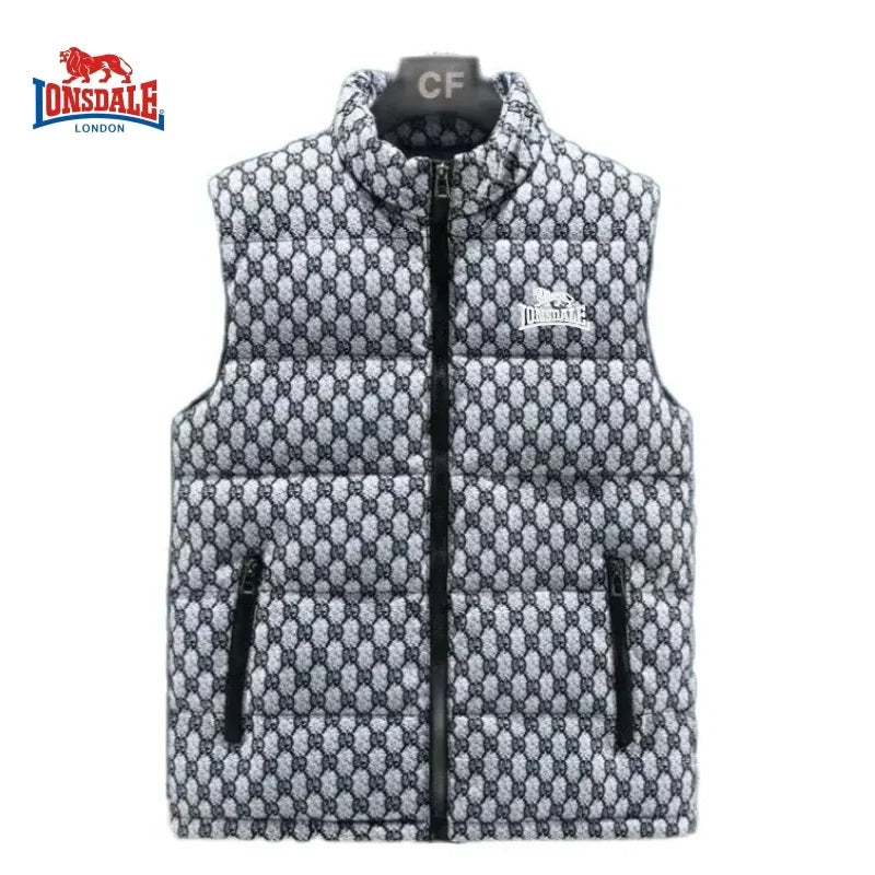 Men's Embroidered Warm Vest Vest for Autumn and Winter, New Luxurious and Fashionable Casual Outdoor Windproof Sleeveless Jacket