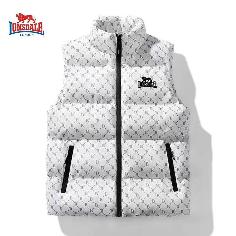 Men's Embroidered Warm Vest Vest for Autumn and Winter, New Luxurious and Fashionable Casual Outdoor Windproof Sleeveless Jacket