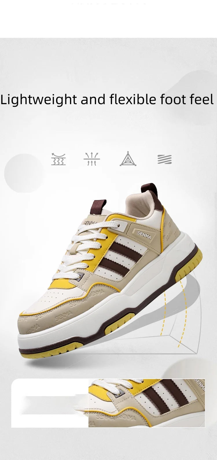 SENMA Men's Shoes 2025 Trendy Color Blocking Versatile Sports Shoes Luxury Men's Sneakers Tennis Shoes Men's Park Street Sneaker