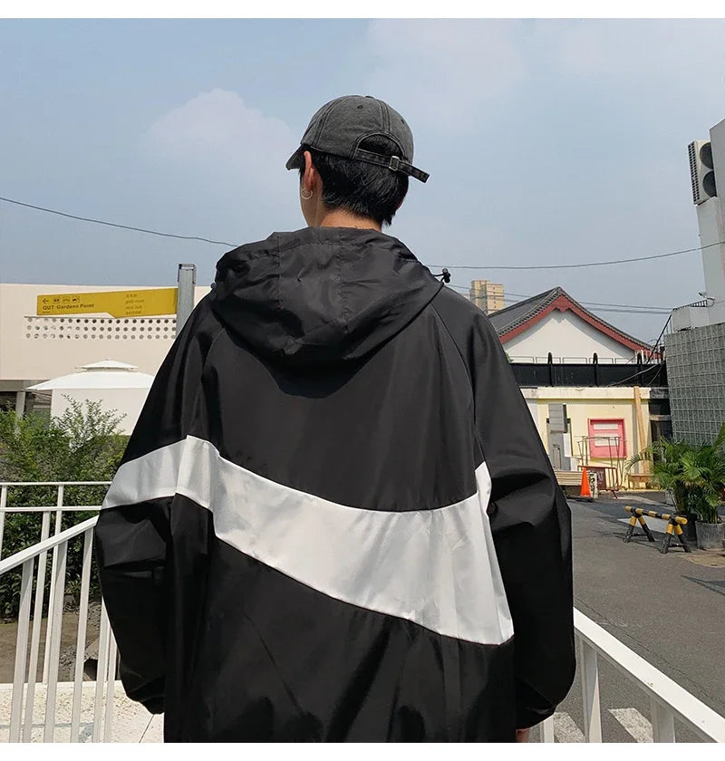 Men's Spring summer New Lightweight Jacket Hooded Outdoor  Hiking Climbing Jacket student windproof and sunscreen Thin jacket