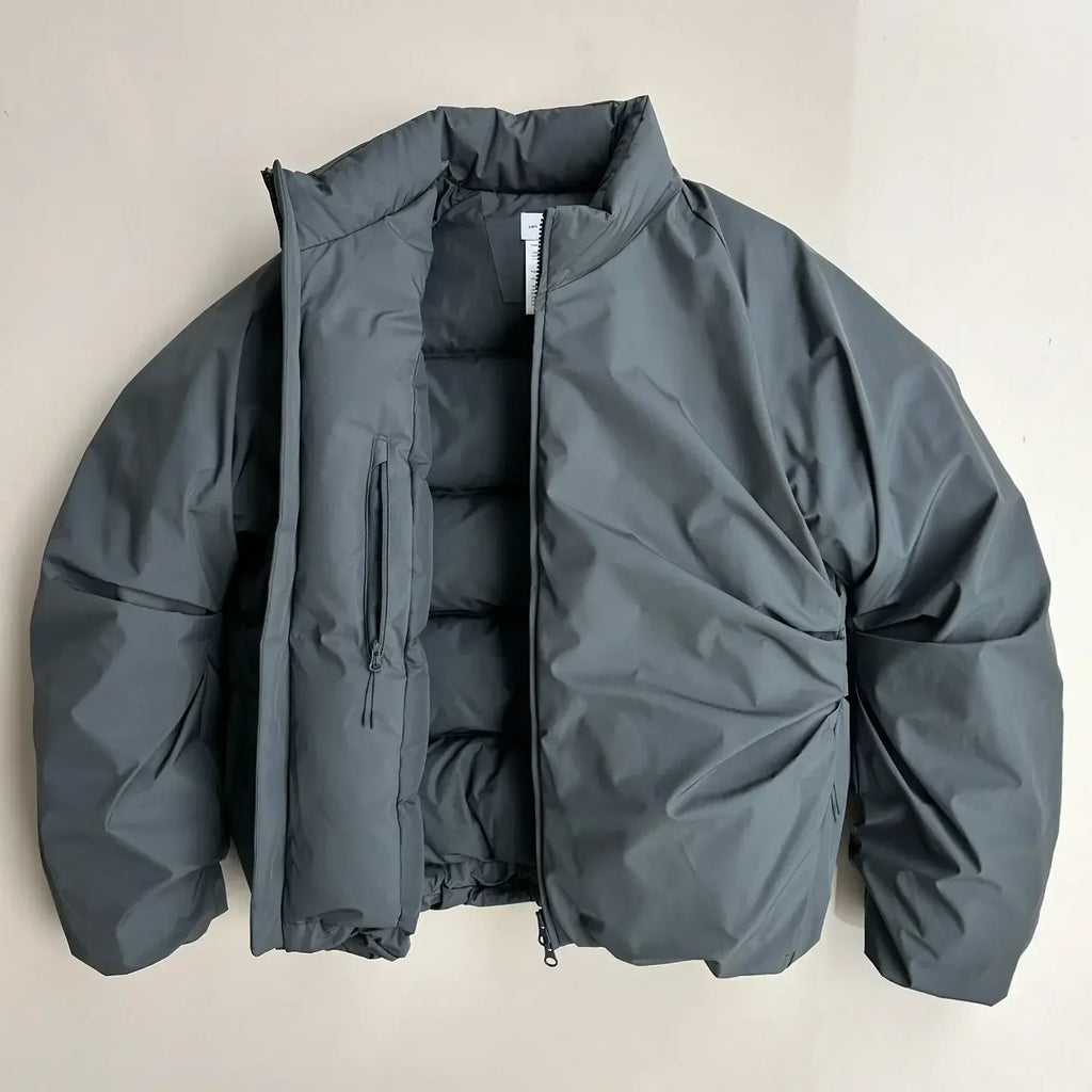 Korean Retro Solid Color Padded Warm Coat Men's And Women's Y2K Winter New Harajuku Simple And Casual Joker Cotton-Padded Jacket