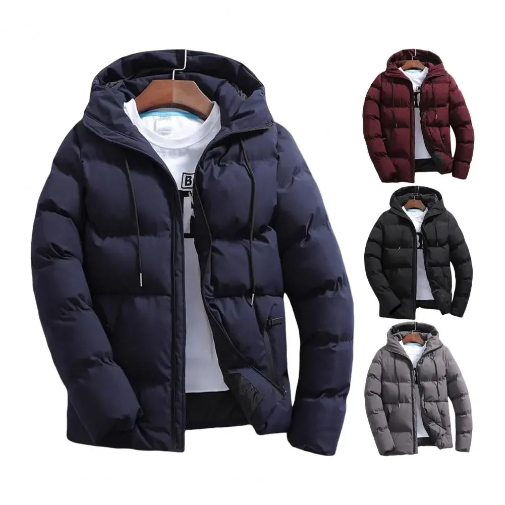 Fashion Parkas Men Winter Overcoat Thick Puffer Jacket Men Winter Coat Casual Jacket Warm Hooded Outwear Keep Warm Men Jacket