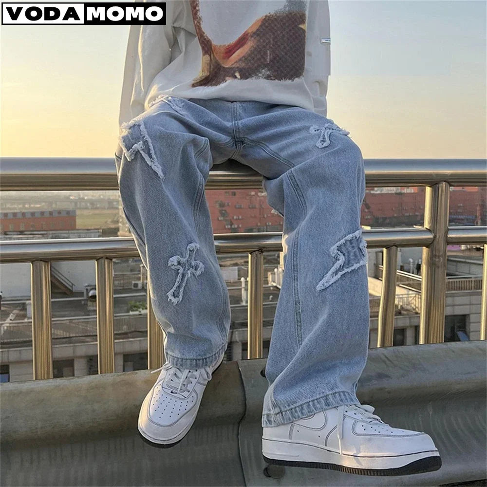 High Street Loose Casual Pants Men's Jeans Denim For women Men Same Paragraph Y2k baggy pants baggy jeans cargo pants men
