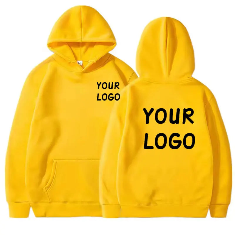 DIY Custom Your Brand LOGO  Men Women Casual Hoodie  Top Solid Color Pullover Street Personality Sweatshirt Custom Gifts