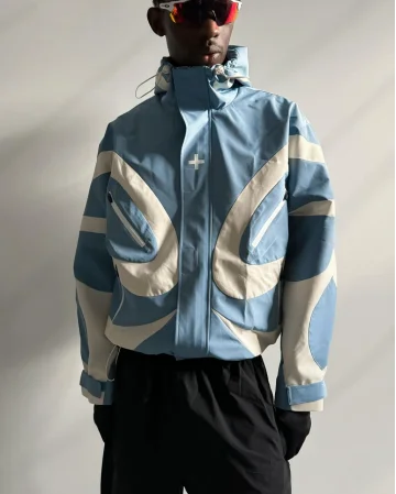 Texture splicing embroidery niche black hooded sweatshirt American retro high street fashion brand double zipper sweatshirt