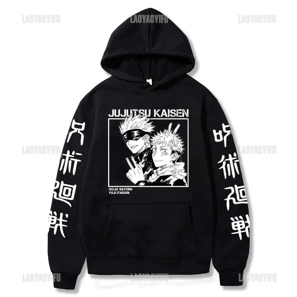 Japan Anime Jujutsu Kaisen Men Women Hoodies Satoru Gojo Loose Sweatshirt Unisex Autumn Warm Casual Streetwear